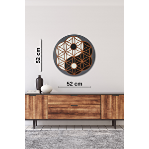 El Yapımı Üç Boyutlu Lotus Yin Ve Yang Ahşap Duvar Süsü