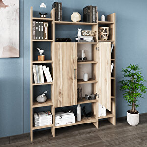 Ismar-130 Modern Raflı Kapaklı Kitaplık İsm04