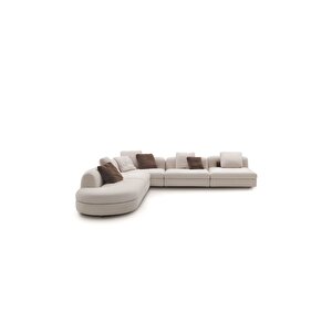 Parlex-C 5 Parça Sehpa U Tipi Yataklı Oval Teddy Koltuk Takımı Oturma Grubu L Köşe Koltuk Takımı