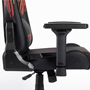 Adore Gaming Apollo Profesyonel Oyuncu Ve Yönetici Koltuğu-siyah-çizgi Kırmızı 42x124-131,5x64 Cm
