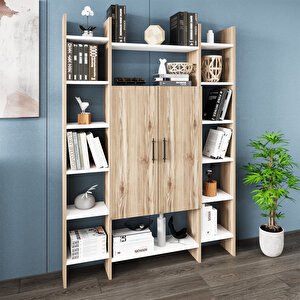 Ismar-130 Modern Raflı Kapaklı Kitaplık İsm02