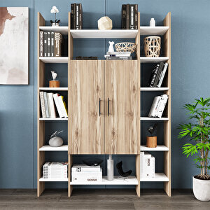 Ismar-130 Modern Raflı Kapaklı Kitaplık İsm02