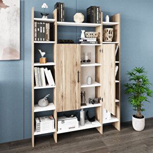 Ismar-130 Modern Raflı Kapaklı Kitaplık İsm02