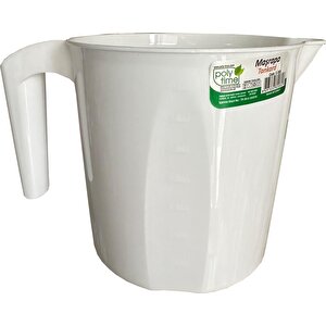 Polytime Plastik Beyaz Ölçekli Maşrapa - 1.5 Litre