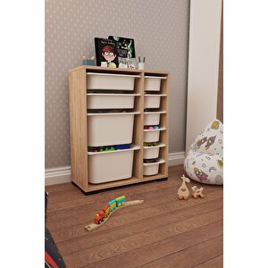 Zen Sonomo 10 Sepetli Çok Amaçlı Oyuncak Dolabı Beyaz 2d2k6u