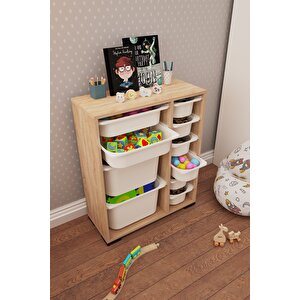 Zen Sonomo 10 Sepetli Çok Amaçlı Oyuncak Dolabı Beyaz 2d2k6u
