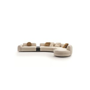 Parlex-B 4 Parça Sehpalı Oval Teddy Koltuk Takımı Lüx Yataklı Salon Oturma Grubu L Köşe Oturma Grubu