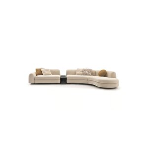 Parlex-B 4 Parça Sehpalı Oval Teddy Koltuk Takımı Lüx Yataklı Salon Oturma Grubu L Köşe Oturma Grubu