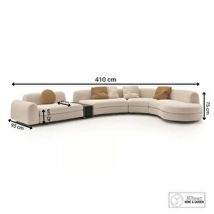 Parlex-B 4 Parça Sehpalı Oval Teddy Koltuk Takımı Lüx Yataklı Salon Oturma Grubu L Köşe Oturma Grubu