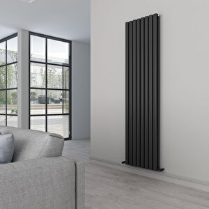 Tallis Double Aluminyum Radyatör 180x47cm Kumlu Siyah