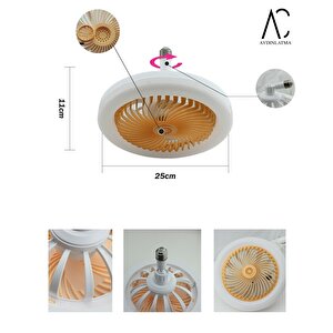 30w Fanlı Led Ampul / 3 Renk Işık / 3 Hız Fanlı Sarı Kasa  - Kumandalı Ve Koku Hazneli