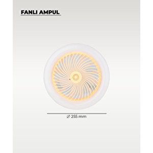 30w Fanlı Led Ampul / 3 Renk Işık / 3 Hız Fanlı Sarı Kasa  - Kumandalı Ve Koku Hazneli