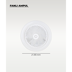 30w Fanlı Led Ampul / 3 Renk Işık / 3 Hız Fanlı Beyaz Kasa  - Kumandalı Ve Koku Hazneli