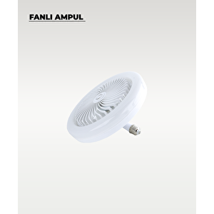 30w Fanlı Led Ampul / 3 Renk Işık / 3 Hız Fanlı Beyaz Kasa  - Kumandalı Ve Koku Hazneli
