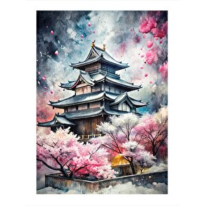 Asya'daki Evler  Tasarım Ahşap Tablo 35cm X50cm 35x50 cm