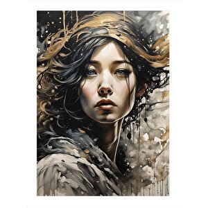 Asyalı Kadın Art Mdf Tablo 35cm X50cm 35x50 cm