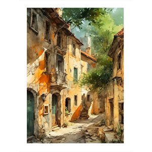 Eski Evler Art Mdf Tablo 25cmx 35cm 25x35 cm
