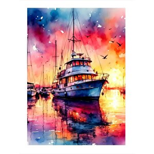 Beyaz Tekne Model Mdf Tablo 35cm X50cm 35x50 cm
