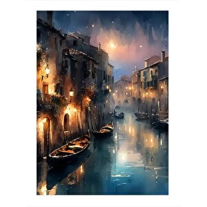 Kanal Ve Tekneler Art Mdf Tablo 35cm X50cm 35x50 cm