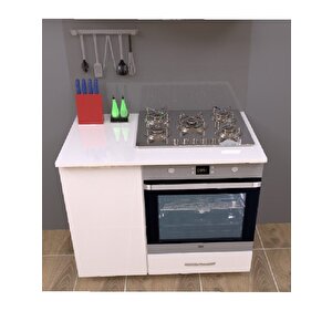Herkül 100 cm lik BEYAZ ANKASTRE OCAK FIRIN DOLABI,KAHVE KÖŞESİ