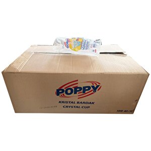 Poppy Şeffaf Plastik Kristal Bardak - 180 Cc. - 180 Ml. - 1000 Adetlik Koli