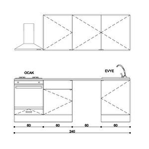 240 Cm Efi̇l Mutfak Dolabi