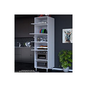 Silva 59,6 X 226,4 X 56 Cm 4 Kapaklı Ankastre Fırın Ve Mutfak Dolabı