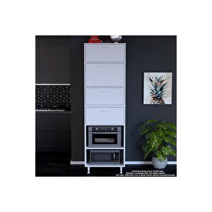 Silva 59,6 X 226,4 X 56 Cm 4 Kapaklı Ankastre Fırın Ve Mutfak Dolabı
