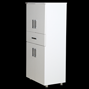 Çok Amaçlı 12949 Dolap Model 130 Hard Parlak Beyaz Suntalem 4 Raf 1 Çekm El Yapım