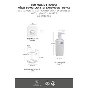 Okyanus Home Beyaz Eko Magic Standlı Mina Yuvarlak Sıvı Sabunluk