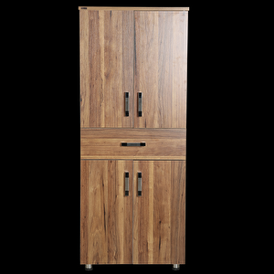 Çok Amaçlı 12938 Dolap Hard Model Parlak Cevi̇z Suntalem 5 Raf 1çekm 180 El Yapım