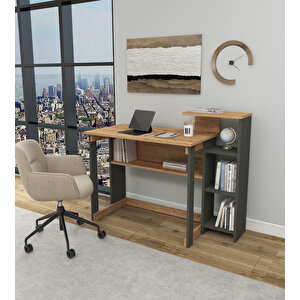 Ecowork Pro 5 Raflı Çalışma Masası Çam - Antrasit Atlantik Çam Antrasit