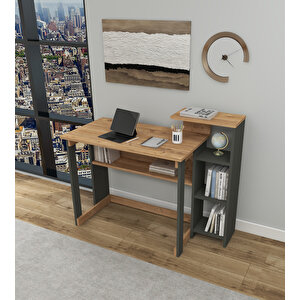 Ecowork Pro 5 Raflı Çalışma Masası Çam - Antrasit Atlantik Çam Antrasit