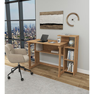 Ecowork Pro 5 Raflı Çalışma Masası Atlantik Çam Atlantik Çam