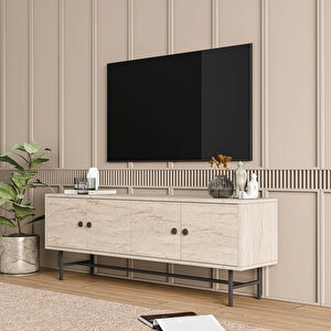 4040 Diamond Metal Ayakli Tv Üni̇tesi̇ 150 Cm Traverten