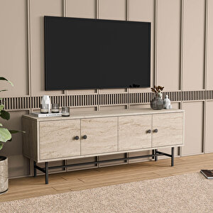 4040 Diamond Metal Ayakli Tv Üni̇tesi̇ 150 Cm Traverten