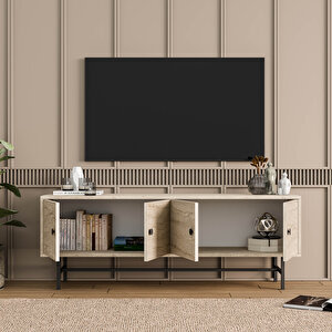 4040 Diamond Metal Ayakli Tv Üni̇tesi̇ 150 Cm Traverten