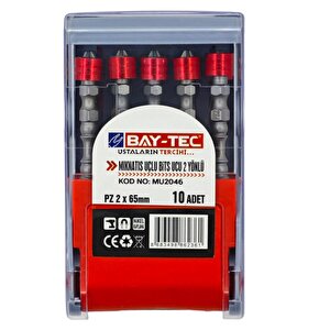 Bay-tec Mu2046 Mıknatıs Uçlu Bits Ucu 2 Yönlü Pz2x65 10adet