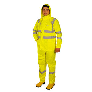 Polly Rain Pu Alt Üst Takım Reflektörlü Yağmurluk 2XL