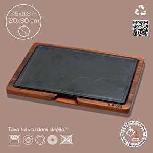 Döküm Ahşap Ve Döküm Demir Hot Plate Servis Tahtası. Ölçü 20x30cm.