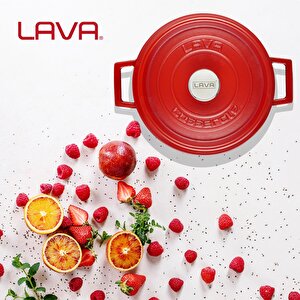 Lava Döküm Yuvarlak Tencere Döküm Demir Yekpare Kulplu Spring Serisi Çap(ø)28cm.