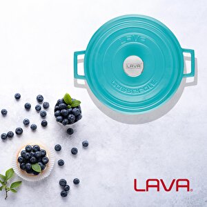 Lava Döküm Yuvarlak Tencere Döküm Demir Yekpare Kulplu Spring Serisi Çap(ø)28cm.
