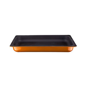 Döküm Dikdörtgen 1/1 Gastronomi Küvet Ölçü 32x53cm. Turuncu