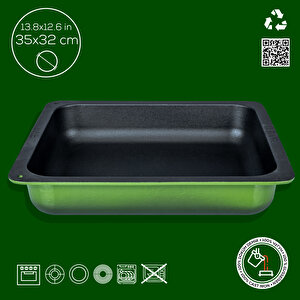 Döküm Dikdörtgen 2/3 Gastronomi Küvet Ölçü 35x32cm. Yeşil