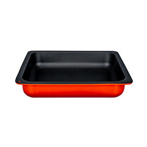 Döküm Dikdörtgen 2/3 Gastronomi Küvet Ölçü 35x32cm. Kırmızı