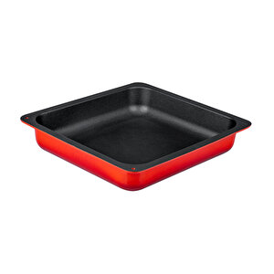 Döküm Dikdörtgen 2/3 Gastronomi Küvet Ölçü 35x32cm. Kırmızı