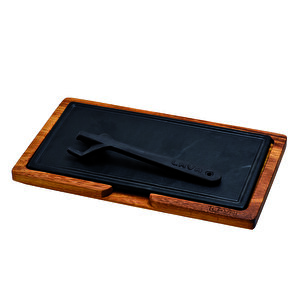 Döküm Ahşap Ve Döküm Demir Hot Plate Servis Tahtası. Ölçü 16x30cm.