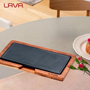 Lava Döküm Ahşap Ve Döküm Demir Hot Plate Servis Tahtası. Ölçü 12x25cm.