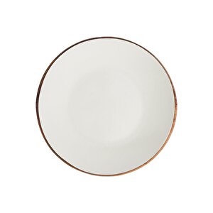 Döküm Yuvarlak Servis Tabağı Ve Kayın Servis Ahşabı. İçi Sable Çap(ø)25cm.