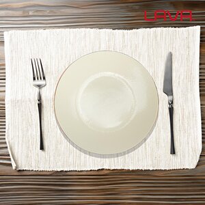 Lava Döküm Yuvarlak Servis Tabağı Ve Kayın Servis Ahşabı. İçi Sable Çap(ø)25cm.